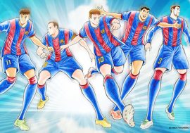 高橋陽一氏が描くバルセロナの5選手に海外ファン歓喜も、日本の反応は……「誰が誰だよ」