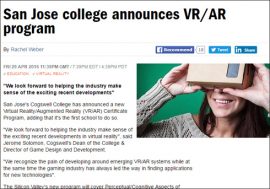 VRコンテンツクリエーター育成にアメリカの大学が着手！“VR課程”が初めて開設される