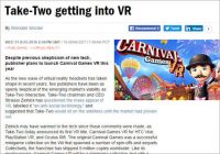 本格的にVRゲーミングの時代に!?　“VRに消極的だった”ゲーム社が今秋に『Carnival Games VR』を発売